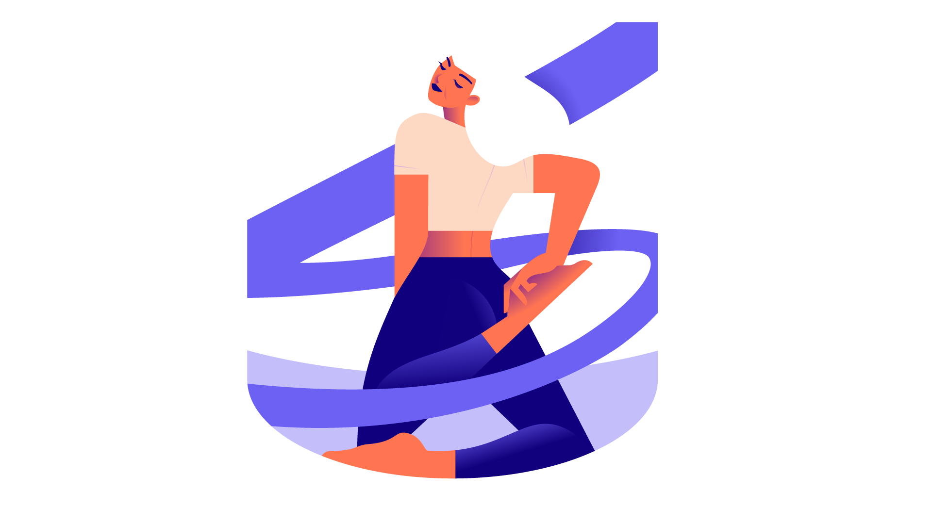 Illustration of a woman holding her foot